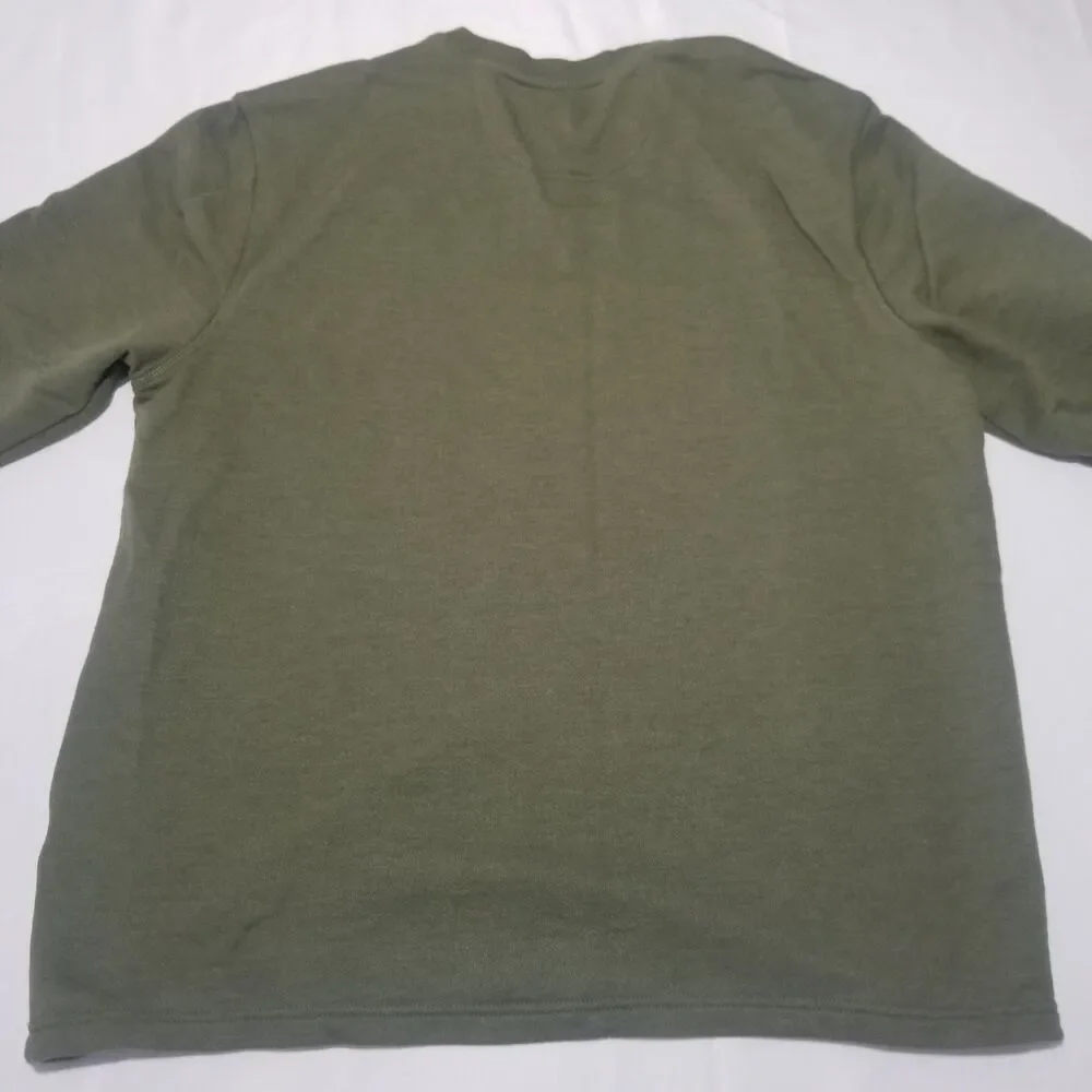 Orvis Men's Long Sleeve Textured Crew Neck Sweatshirt Olive Green Size L